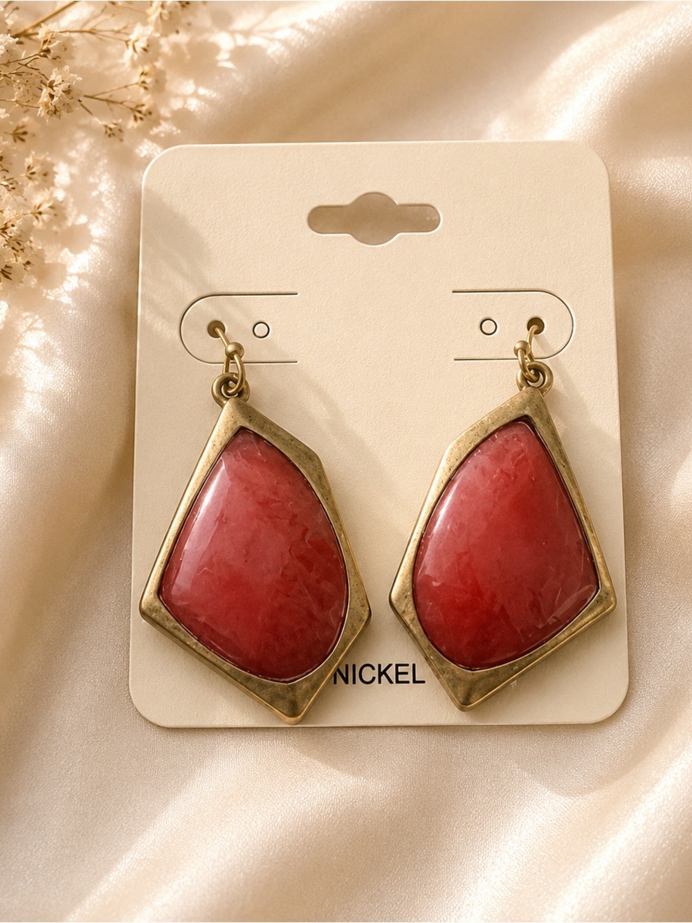 Chic Red Geometric Earrings
